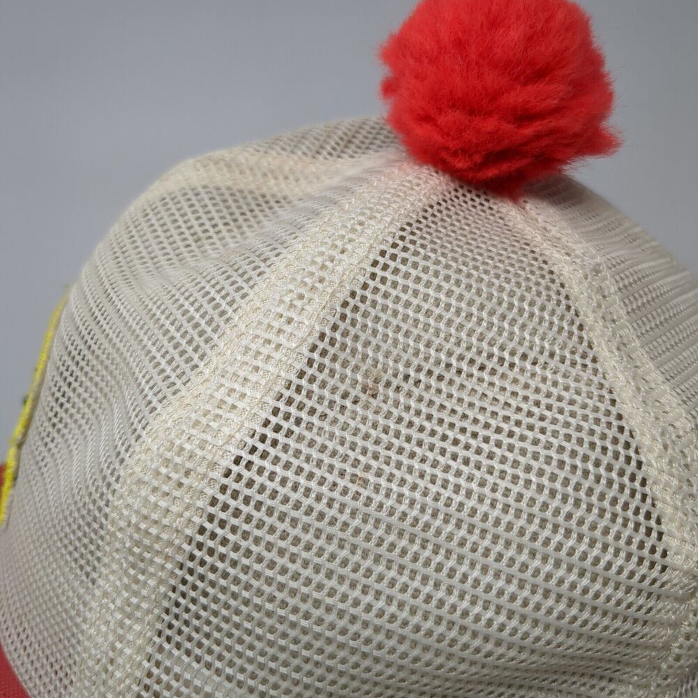 Vintage Bush Hog Mesh Snapback Hat Pom Pom Multicolor Distressed Embroidered - Picture 4 of 9
